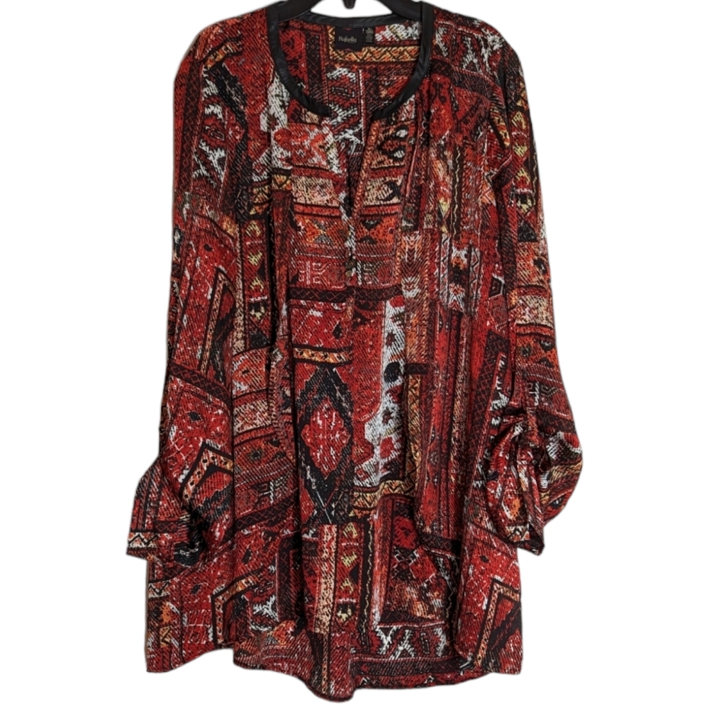 Rafaella Multicolor‎ Red and Black Tunic Size XL